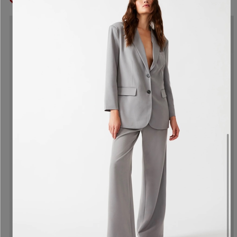 STEVE MADDEN Gray Blazer Suit Jacket